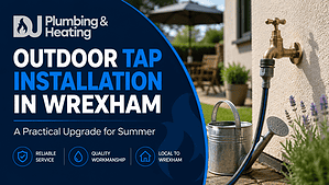 Professional outdoor tap installation by DJ Plumbing & Heating in Wrexham.