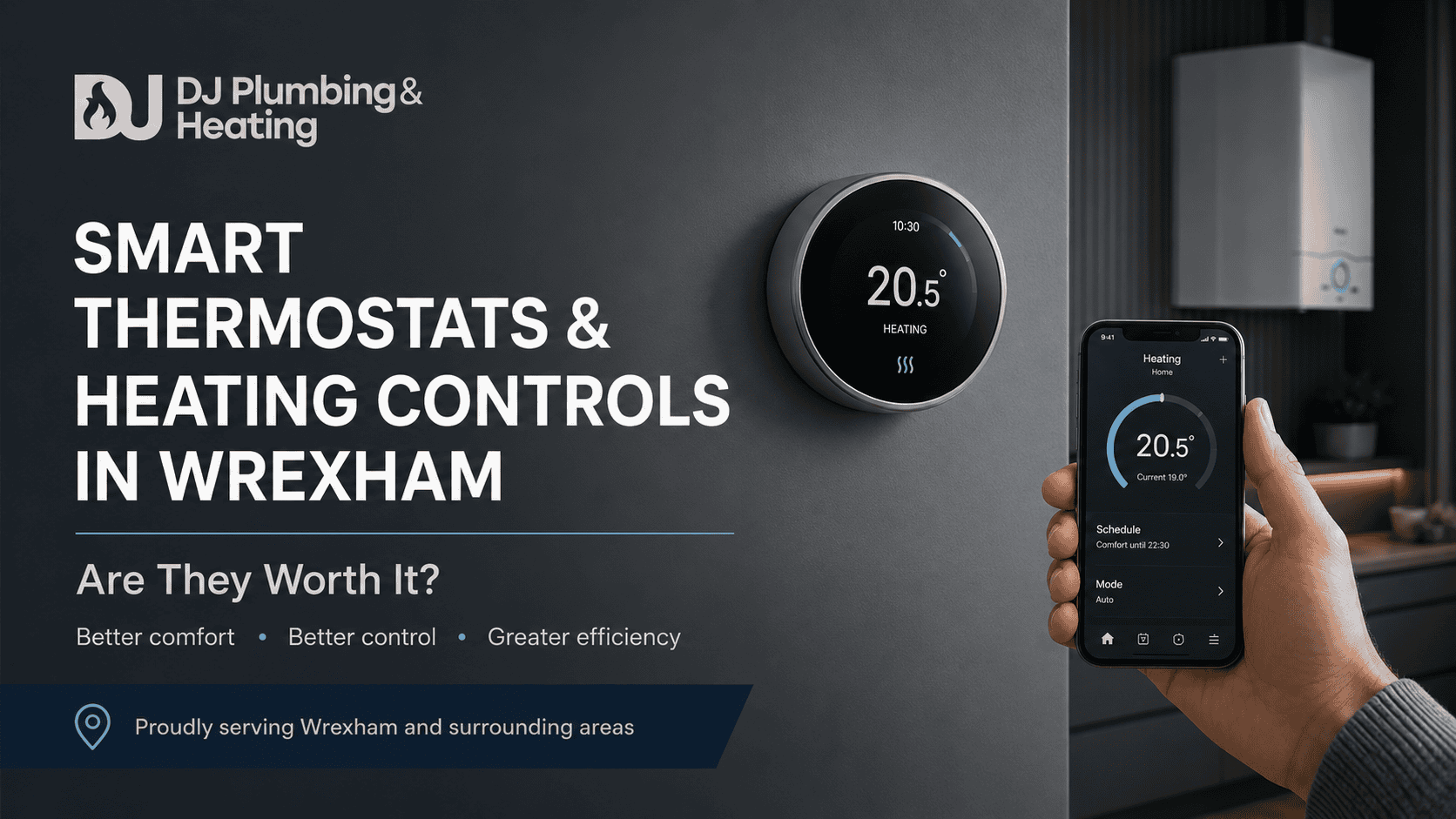 Smart thermostats and heating controls in Wrexham for better comfort and efficiency.